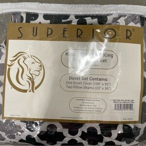 Black and White Cotton Duvet Cover Set